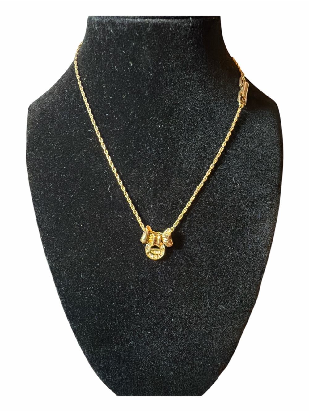 Givenchy Gold Bow Pendant Necklace